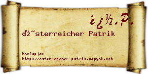 Österreicher Patrik névjegykártya